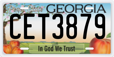 GA license plate CET3879
