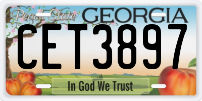 GA license plate CET3897