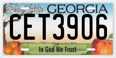 GA license plate CET3906