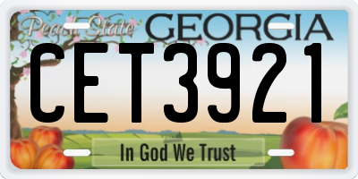 GA license plate CET3921