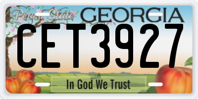 GA license plate CET3927