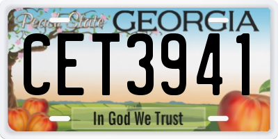 GA license plate CET3941