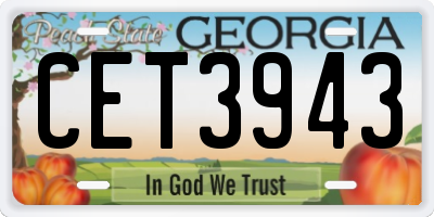 GA license plate CET3943