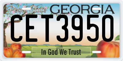 GA license plate CET3950