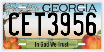 GA license plate CET3956