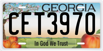 GA license plate CET3970