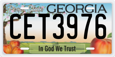 GA license plate CET3976