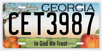 GA license plate CET3987