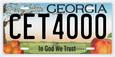 GA license plate CET4000