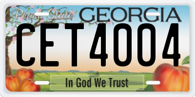 GA license plate CET4004