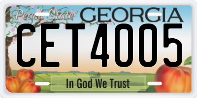 GA license plate CET4005