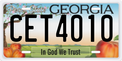 GA license plate CET4010