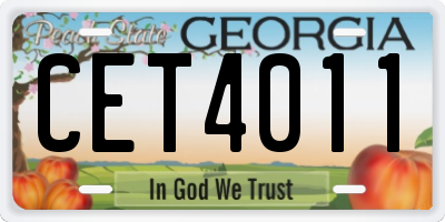 GA license plate CET4011