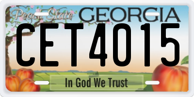 GA license plate CET4015