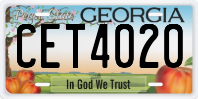 GA license plate CET4020