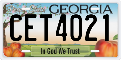 GA license plate CET4021