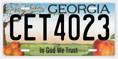 GA license plate CET4023