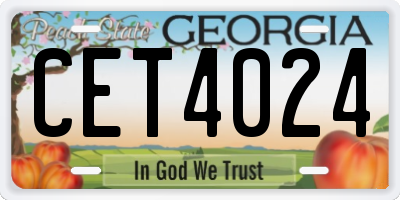 GA license plate CET4024