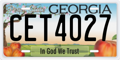 GA license plate CET4027