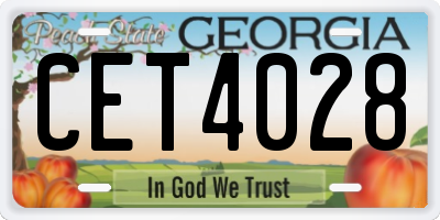 GA license plate CET4028