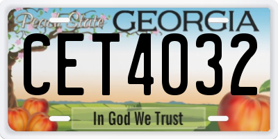GA license plate CET4032