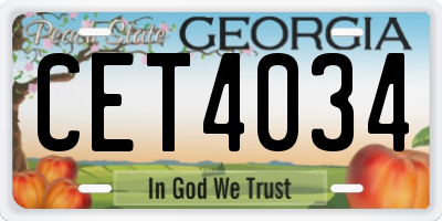 GA license plate CET4034