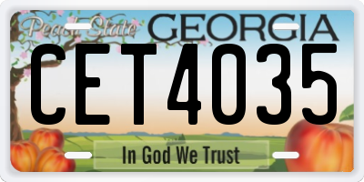 GA license plate CET4035