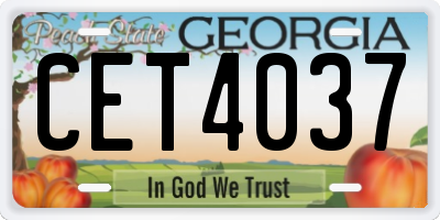 GA license plate CET4037