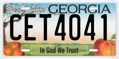 GA license plate CET4041