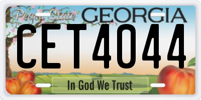 GA license plate CET4044