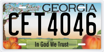 GA license plate CET4046