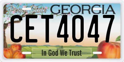 GA license plate CET4047