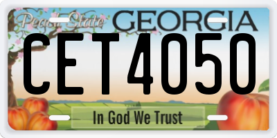 GA license plate CET4050