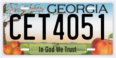 GA license plate CET4051