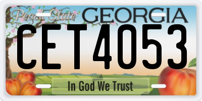 GA license plate CET4053