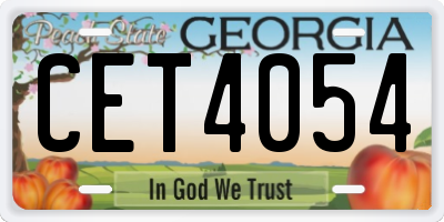 GA license plate CET4054