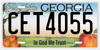 GA license plate CET4055