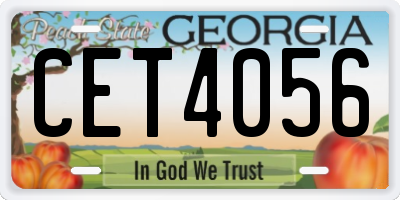 GA license plate CET4056