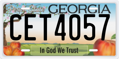 GA license plate CET4057