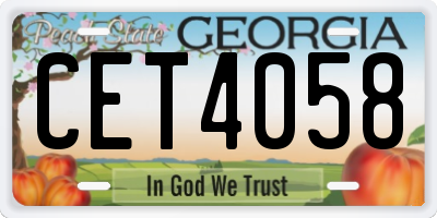 GA license plate CET4058