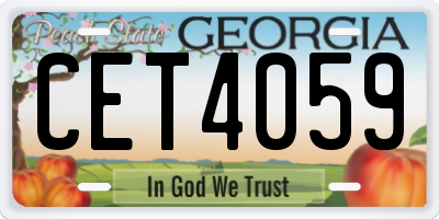 GA license plate CET4059