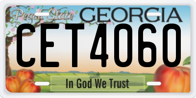 GA license plate CET4060