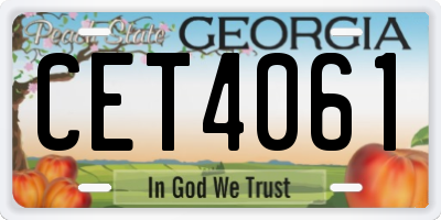 GA license plate CET4061