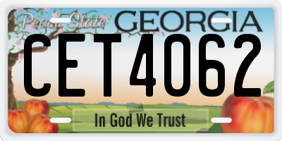 GA license plate CET4062