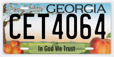 GA license plate CET4064