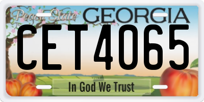 GA license plate CET4065