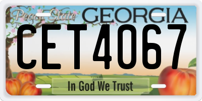 GA license plate CET4067
