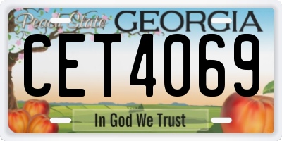 GA license plate CET4069