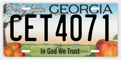 GA license plate CET4071