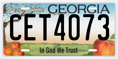 GA license plate CET4073